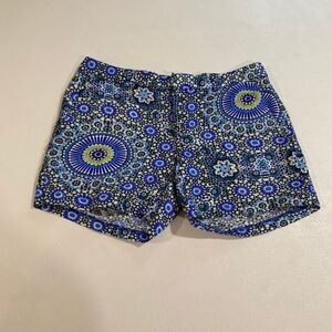 Banana Republic Blue Geometric Floral Print Shorts Women’s Size 0 Summer Dressy